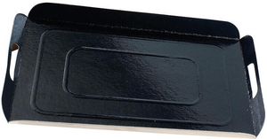 Box Of 100 (4 Packets Of 25) Cardboard Trays With Foldable Edges Black 28x19x2cm - 930423 - 1