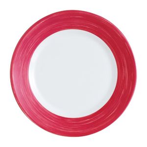 Arcoroc Brush Plates Cherry Red 252mm (12 Pack) - JK554 - 1