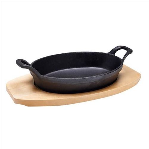 Cast Iron Sizzle Dish + Trivet Oval 21X15Cm - 7114 - 1