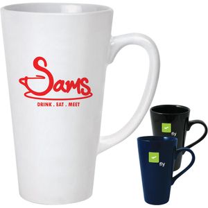 Custom Branded White Latte Mug - C1325 - 1