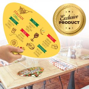 Custom Branded 3-in-1 Placemat, Menu and Hand Fan - C5808 - 1