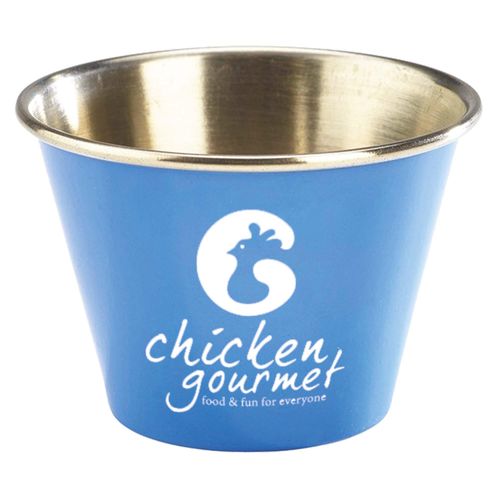 Custom Branded 2.5oz Stainless Steel Ramekin (Blue, Red, Yellow & Black) - C5440 - 5