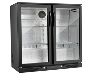 Sterling Pro SP2HC-LOW-BH Hinged Double Door Low Height Bottle Cooler, 180 x 330ml Bottles - SP2HC-LOW-BH - 1