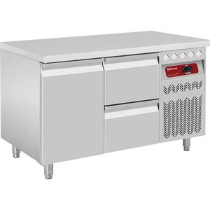 Diamond DT131/P9_1XCA1/2-P9 1 Door Refrigerated Preparation Counter with 2 Drawers, 260 Litres - DT131-P9_1XCA1-2-P9 - 1