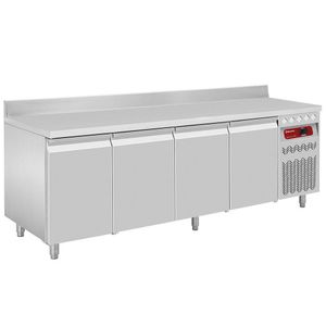 Diamond DT224/P9A 4 Door Refrigerated Preparation Counter with Splashback, 550 Litres - DT224-P9A - 1