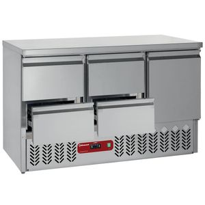 Diamond SA3/R6_2XGC1/2/R6 1 Door Stainless Steel Refrigerated Counter with 4 Drawers, 380 Litres - SA3-R6_2XGC1-2-R6 - 1