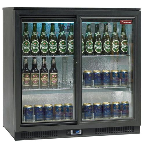 Diamond TABS2/D-N6 Sliding Glass Double Door Back Bar Bottle Cooler, 191 Litres - TABS2-D-N6 - 2