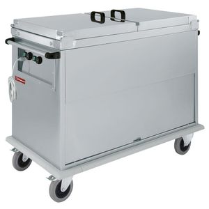 Diamond CTBM/2C-TD Electric Bain Marie Carriage on Closed Cupboard with Lids & Tilting Door, 2 x 1/1 GN - CTBM-2C-TD - 1