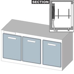 Diamond DV315 3 Door Stainless Steel Refrigerated Counter - DV315 - 1