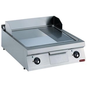 Diamond E22/PM8T-NE 2/3 Smooth 1/3 Ribbed Electric Cooking Plate, 15kW - E22-PM8T-NE - 1