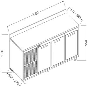 Diamond NLES20X Neutral Rear Cabinet, With Backsplash - NLES20X - 1