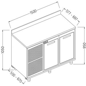 Diamond NLS15X Neutral Rear Cabinet, With Backsplash - NLS15X - 1