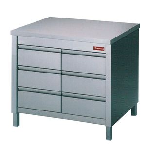 Diamond TACS107/B Table On Cupboard With 6 Drawers Gn1/1 - TACS107-B - 1