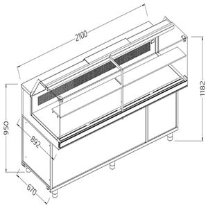 Diamond SB21X Patisserie Display Counter, 2100mm - SB21X - 1