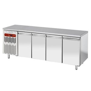 Diamond TG4N/HGX-R2 4 Door Stainless Steel Refrigerated Counter with Splashback, 550 Litres - TG4N-HGX-R2 - 1