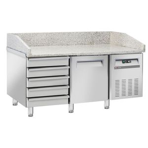 Diverso WR-PZ15-51 Refrigerated pizza table, 1 door EN 600x400, 5 neutral drawers EN 600x400 - WR-PZ15-51 - 1