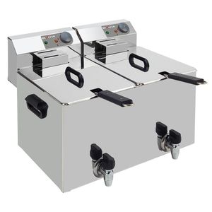 Diverso WR-EF16-D8 Electric table top fryer 2x 8 liters + tap - WR-EF16-D8 - 1