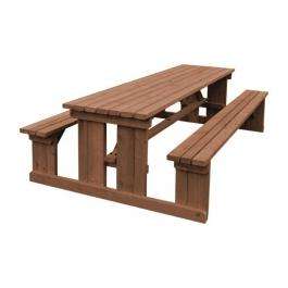 Bolero Walk in Picnic Bench Rustic Brown 5ft - Case of 1 - DM983 - 1