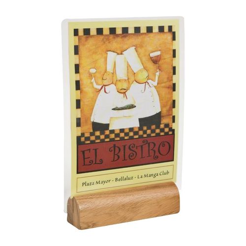 Rounded Acacia Wood Menu Holder - CF849 - 2