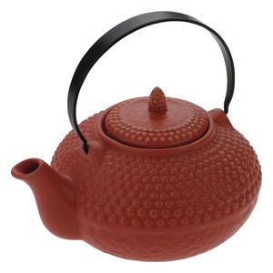 Ceramic Oriental Hobnail Teapot Red - GL085 - 1