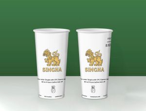 Singha Beer Chelsea Football Club Paper Pint Cup Project UKCA Marked | Go for Green | Paper Pints