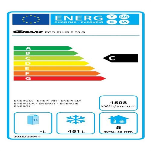 Gram Eco Plus 1 Door 610Ltr Freezer Vario Silver F 70 RCG C1 4N