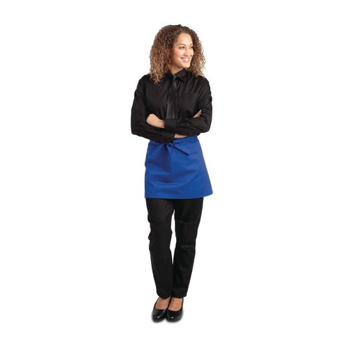 Whites Short Bistro Apron Blue