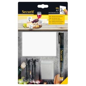 20 White Chalk Board Tags A7 + 1 Black Chalkmarker - TAG-A7-BL - 1