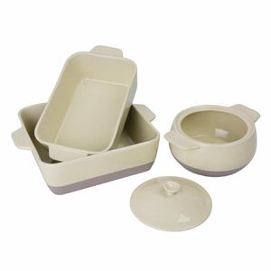 Olympia Cream And Taupe Ceramic Roasting Dish 2.5Ltr - DB520 - 3