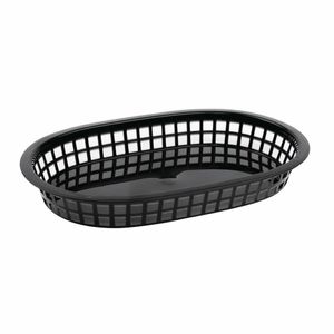 Oval Polypropylene Food Basket Black (Pack of 6) - GH969 - 1