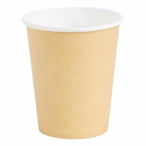 Fiesta Recyclable Coffee Cups Single Wall Kraft 225ml / 8oz (Pack of 1000) - GF030 - 1