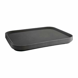 Olympia Kristallon Polypropylene Rectangular Non-Slip Tray Black 510mm - C560 - 3