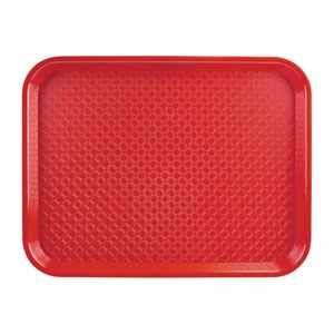 Olympia Kristallon Polypropylene Fast Food Tray Red Large 450mm - P510 - 1