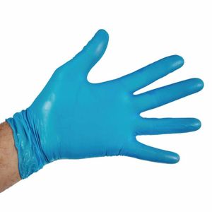 Vogue Powder-Free Vinyl Gloves Blue Extra Large (Pack of 100) - CF403-XL - 1