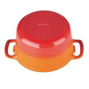 Vogue Orange Round Casserole Dish 4Ltr - GH303 - 3
