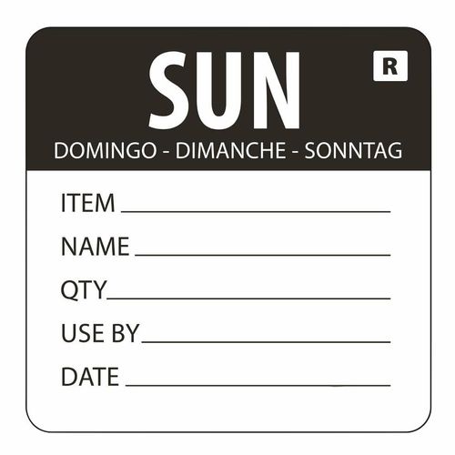 Vogue Removable Day of the Week Label Sunday (Pack of 500) - L072 - 1