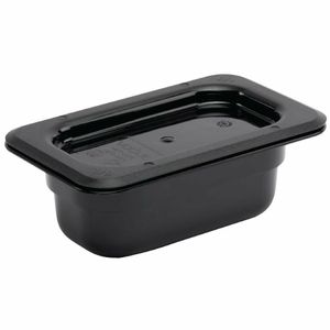 Vogue Polycarbonate 1/9 Gastronorm Container 65mm Black - U472 - 3