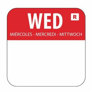 Vogue Removable Colour Coded Food Labels Wednesday (Pack of 1000) - L933 - 1