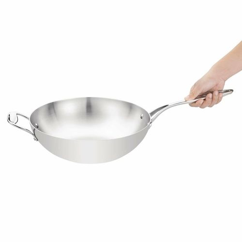 Vogue Tri Wall Wok Flat Base 300mm - Y261 - 4