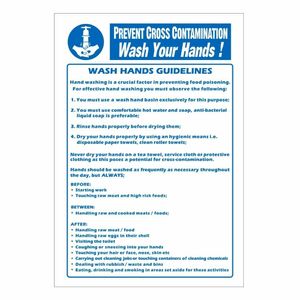 Vogue Prevent Cross Contamination Wash Hands Sign - Y909 - 1
