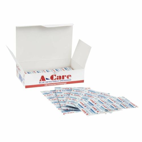 A-CARE DETECTABLE BLUE PLASTERS ASSORTED - BOX 100 - CB441 - 5
