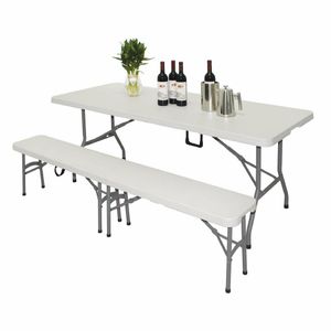 Bolero Rectangular Centre Folding Table 6ft White - L001 - 3