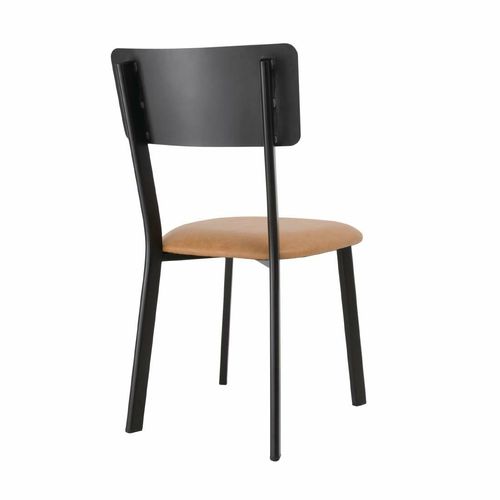Bolero Metal & PU Side Chair Vintage Camel (Pack 4) - DR300 - 4