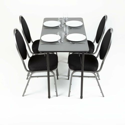 Bolero ABS Rectangular Folding Table Grey 4ft (Single) - GC594 - 4