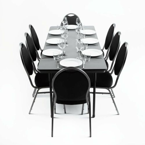 Bolero ABS Rectangular Folding Table Grey 6ft (Single) - GC596 - 3