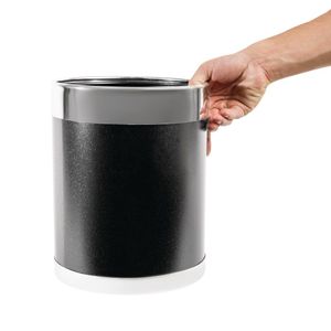 Bolero Black Waste Paper Bin with Silver Rim - Y805 - 3