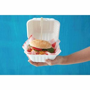 Fiesta Compostable Bagasse Burger Boxes with Side Ridges 152mm (Pack of 500) - DW246 - 3