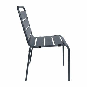 Bolero Slatted Steel Side Chairs Grey (Pack of 4) - CS727 - 3