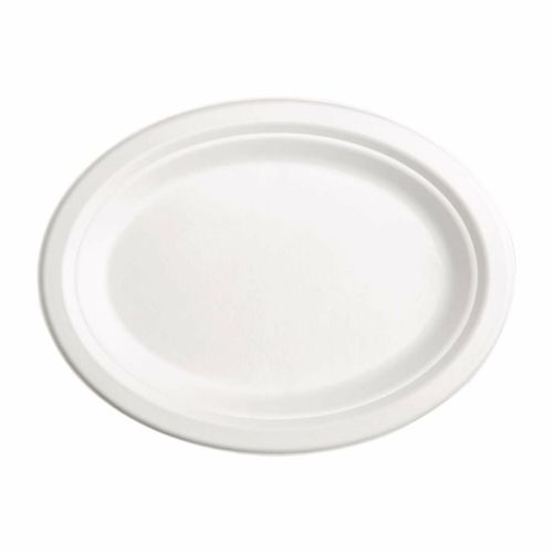 Fiesta Compostable Bagasse Oval Plates 316mm (Pack of 50) - FC535 - 2