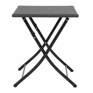 Bolero Square PE Wicker Folding Table Black 600mm - GL302 - 1